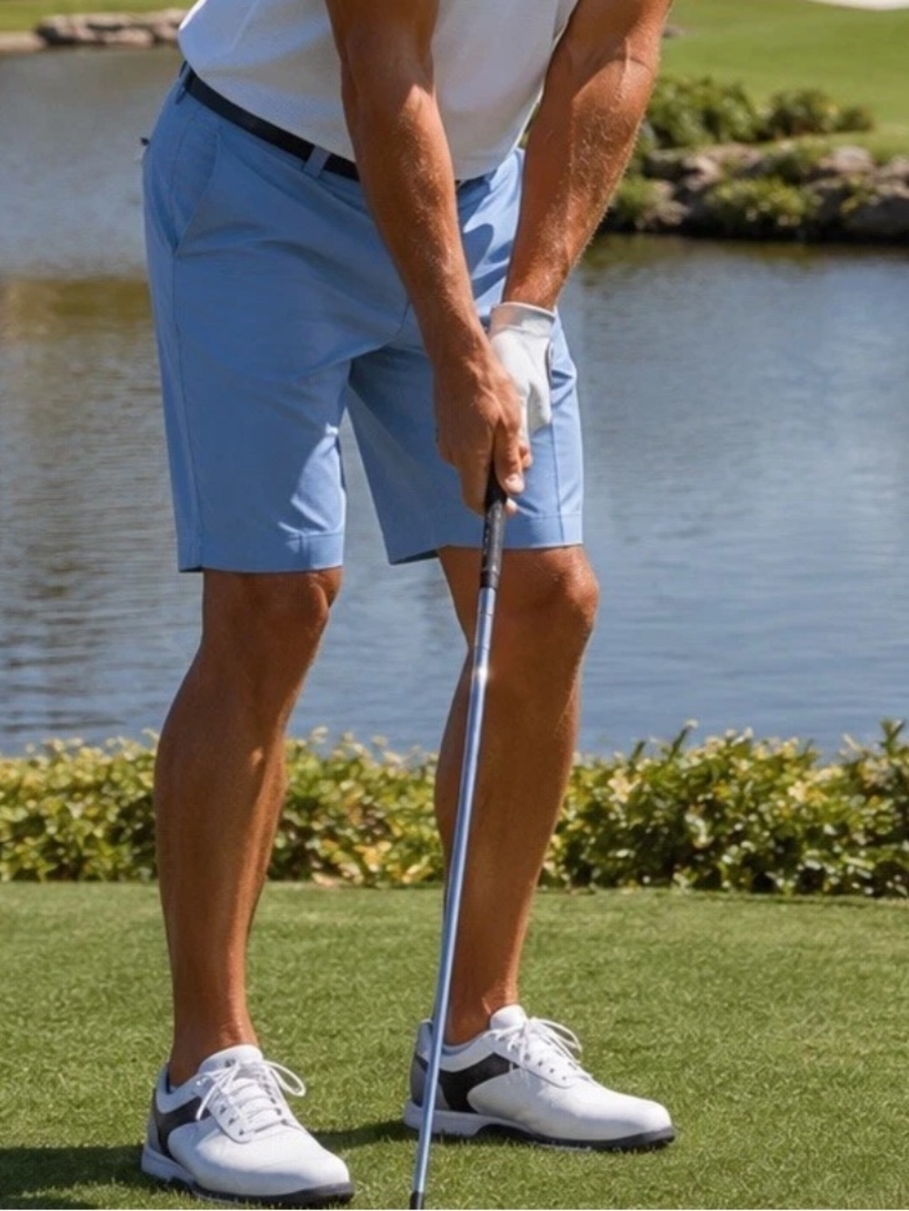 Turtleson Men’s Golf Shorts Size 36 Blue Performance Stretch Flat Front